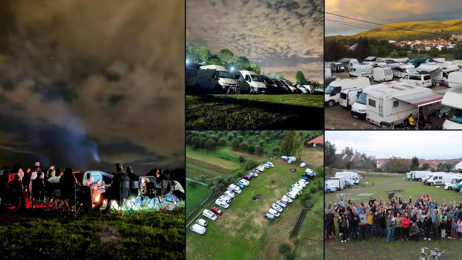 Colagem de fotos das edições anteriores do Encontro Informal de Campervans na Redinha
